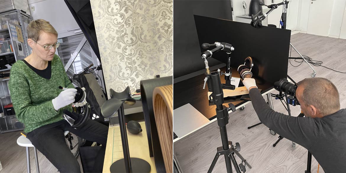 Making-of-Bild von Imageaufnahmen des Kopfhörers OAE2 von Grell im Studio 7. Stock Hannover mit Fotograf Daniel Möller