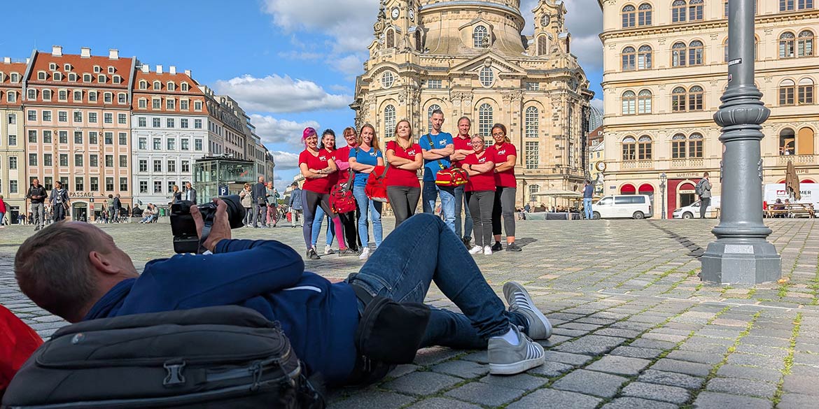 Making-of-Bild von Imageaufnahmen für IPS Ihre Pflege Sachsen GmbH in Dresden mit Fotograf Daniel Möller aus Hannover