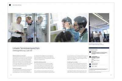 Layout mit Imageaufnahmen Gesamtprospekt der MediFox GmbH von Fotograf Daniel Möller Hannover