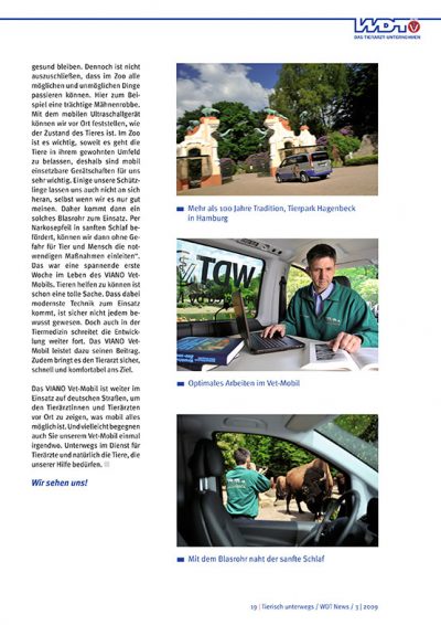 Layout Vet-Mobil für die Wirtschaftsgenossenschaft deutscher Tierärzte mit Werbeaufnahme von Fotograf Daniel Möller aus Hannover