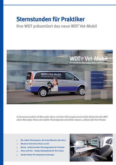 Layout Vet-Mobil für die Wirtschaftsgenossenschaft deutscher Tierärzte mit Werbeaufnahme von Fotograf Daniel Möller aus Hannover