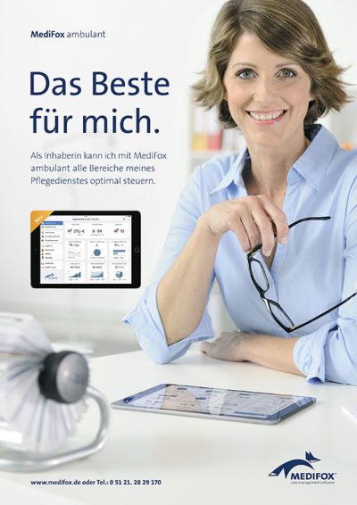 Layout für die MediFox GmbH, fotografiert im Studio 7. Stock Capitol Hochhaus Hannover von Fotograf für Geschäftskund:innen Daniel Möller
