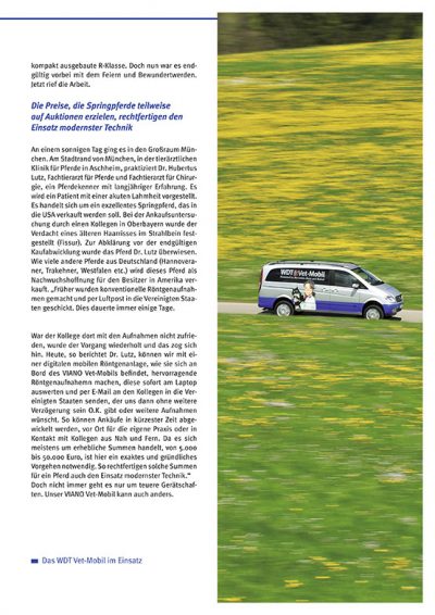 Layout Vet-Mobil für die Wirtschaftsgenossenschaft deutscher Tierärzte mit Werbeaufnahme von Fotograf Daniel Möller aus Hannover