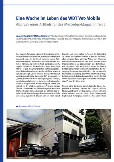 Layout Vet-Mobil für die Wirtschaftsgenossenschaft deutscher Tierärzte mit Werbeaufnahme von Fotograf Daniel Möller aus Hannover