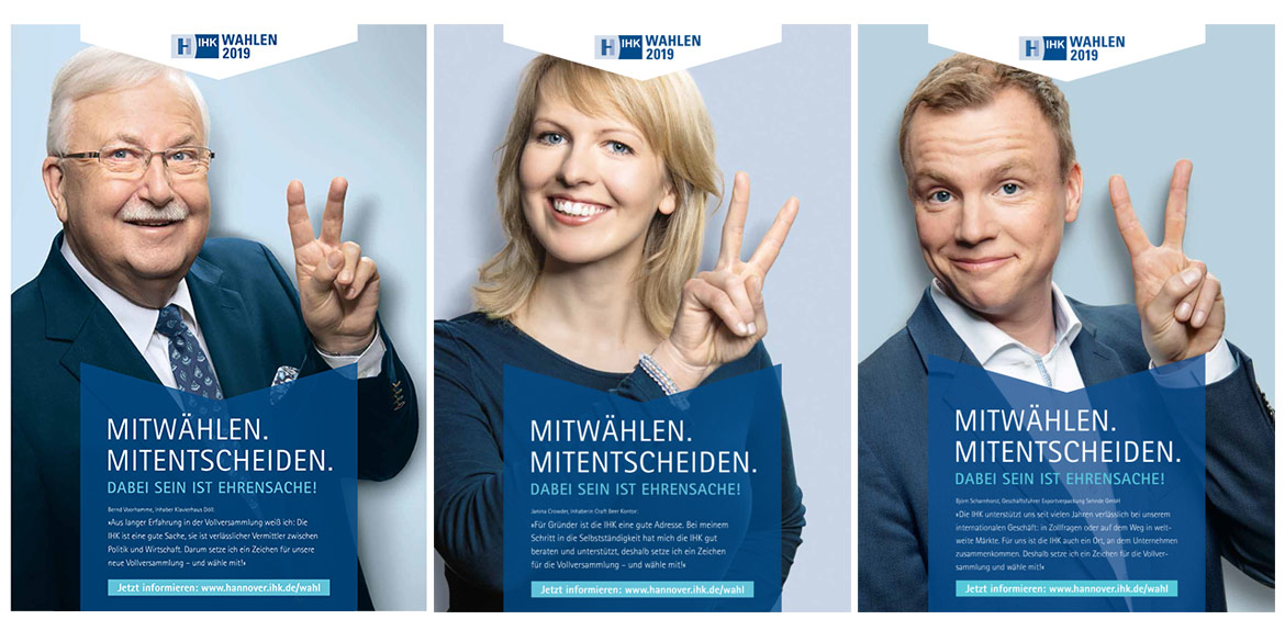 Werbeaufnahmen Testimonialkampagne Wahl 2019 Vollversammlung IHK Hannover von Fotograf Daniel Möller Hannover