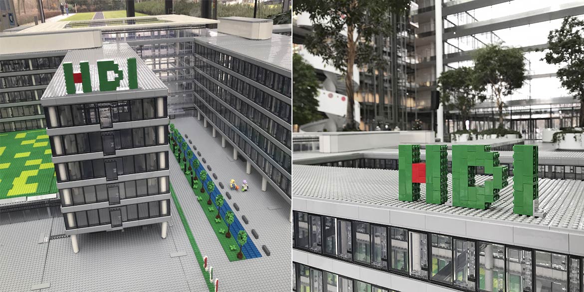 Lego-Modell des Gebäudes HDI Standort Hannover bei einem Fotoshooting für Businessportraits on Location mit Fotograf Daniel Möller