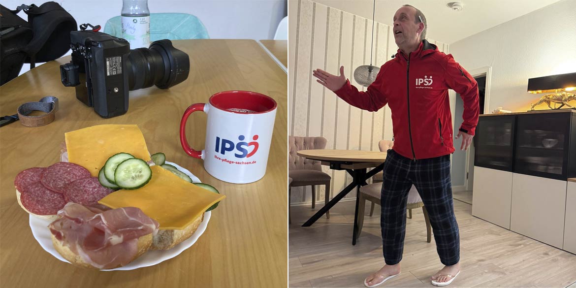Making-of-Bild von Imageaufnahmen für IPS Ihre Pflege Sachsen GmbH in Dresden mit Fotograf Daniel Möller aus Hannover