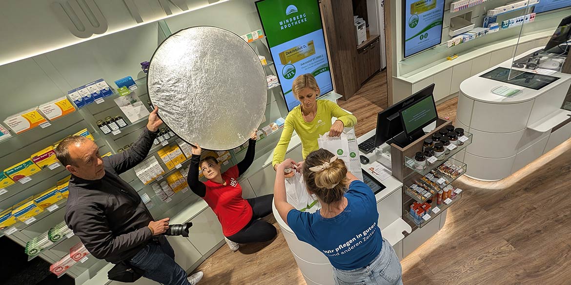 Making-of-Bild von Imageaufnahmen für IPS Ihre Pflege Sachsen GmbH in Dresden mit Fotograf Daniel Möller aus Hannover