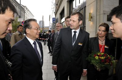 Reportageaufnahmen Hannover-Besuch chinesischer Premierminister Wen Jiabao Kastens Hotel Luisenhof von Fotograf Daniel Möller
