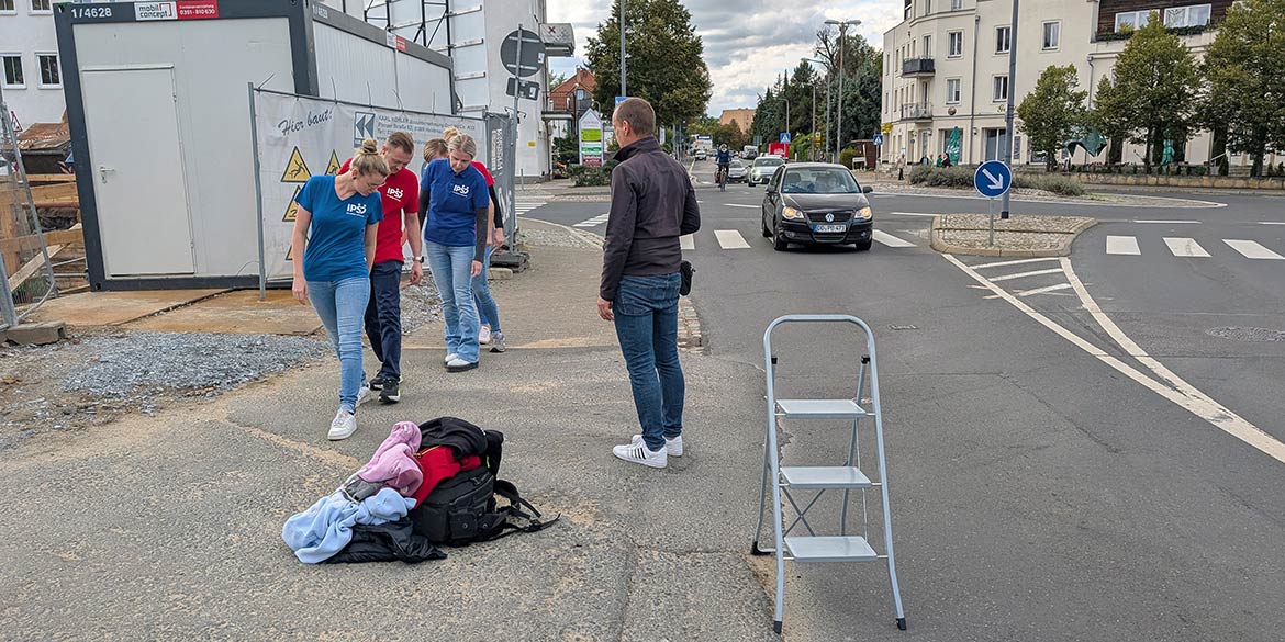 Making-of-Bild von Imageaufnahmen für IPS Ihre Pflege Sachsen GmbH in Dresden mit Fotograf Daniel Möller aus Hannover