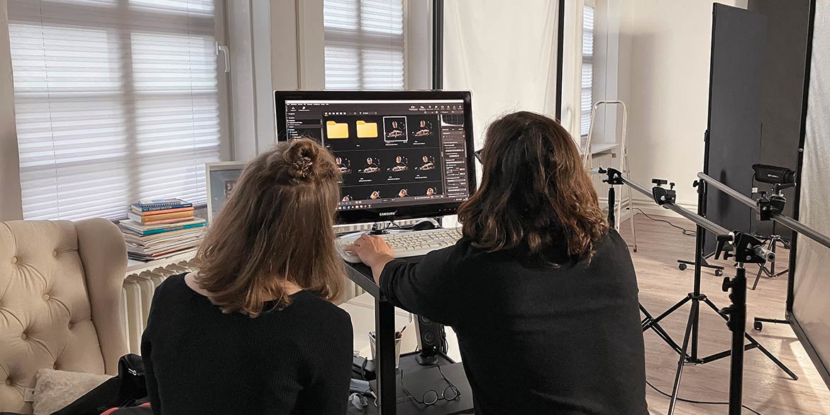 Making-of-Bild von Imageaufnahmen für Wertgarantie im Studio 7. Stock mit Fotograf Daniel Möller aus Hannover