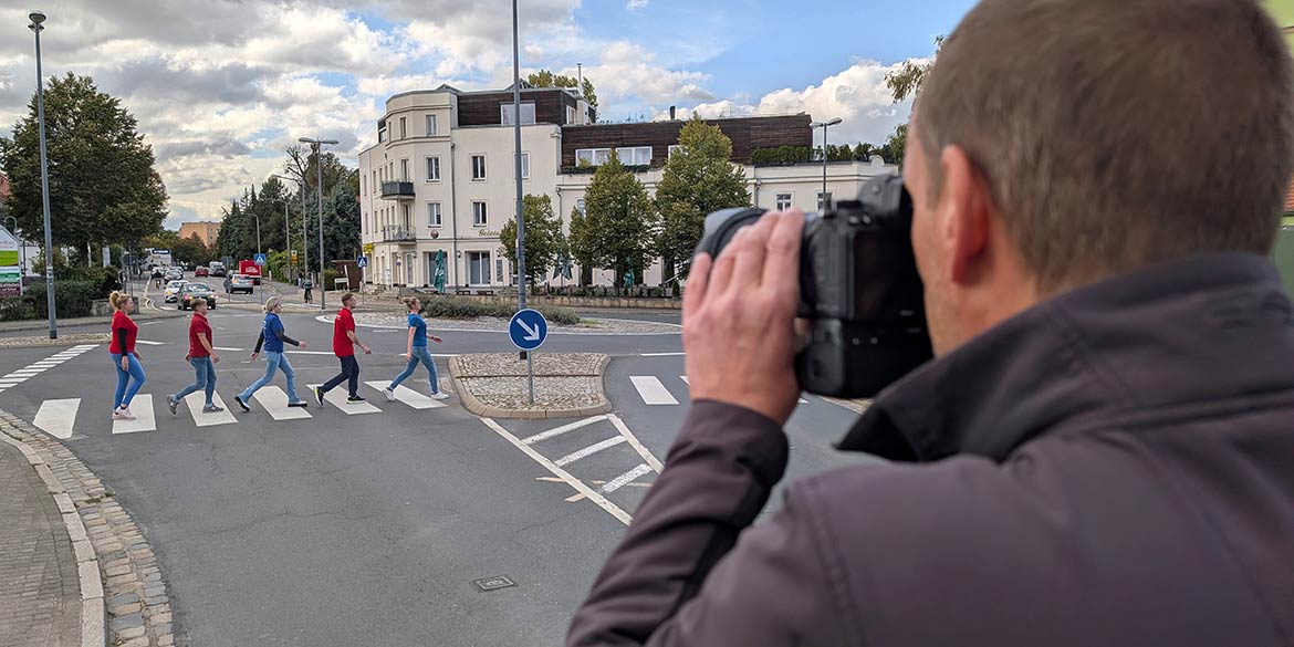 Making-of-Bild von Imageaufnahmen für IPS Ihre Pflege Sachsen GmbH in Dresden mit Fotograf Daniel Möller aus Hannover