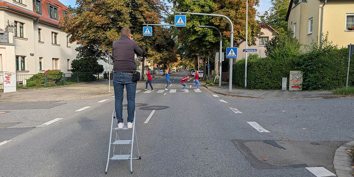 Making-of-Bild von Imageaufnahmen für IPS Ihre Pflege Sachsen GmbH in Dresden mit Fotograf Daniel Möller aus Hannover
