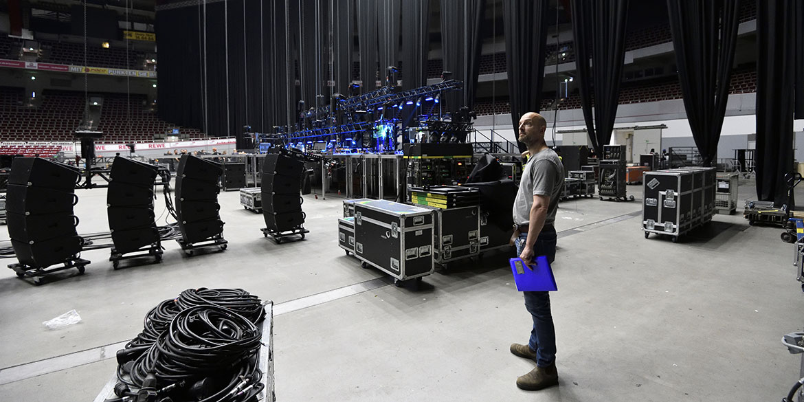 Making-of-Bild Imageaufnahmen für Sennheiser in der Westfalenhalle Dortmund mit Fotograf Daniel Möller aus Hannover