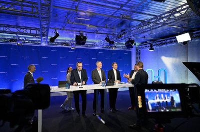 Reportageaufnahme der Bundespressekonferenz 2025 von Hannover Re von Fotograf Daniel Moeller aus Hannover